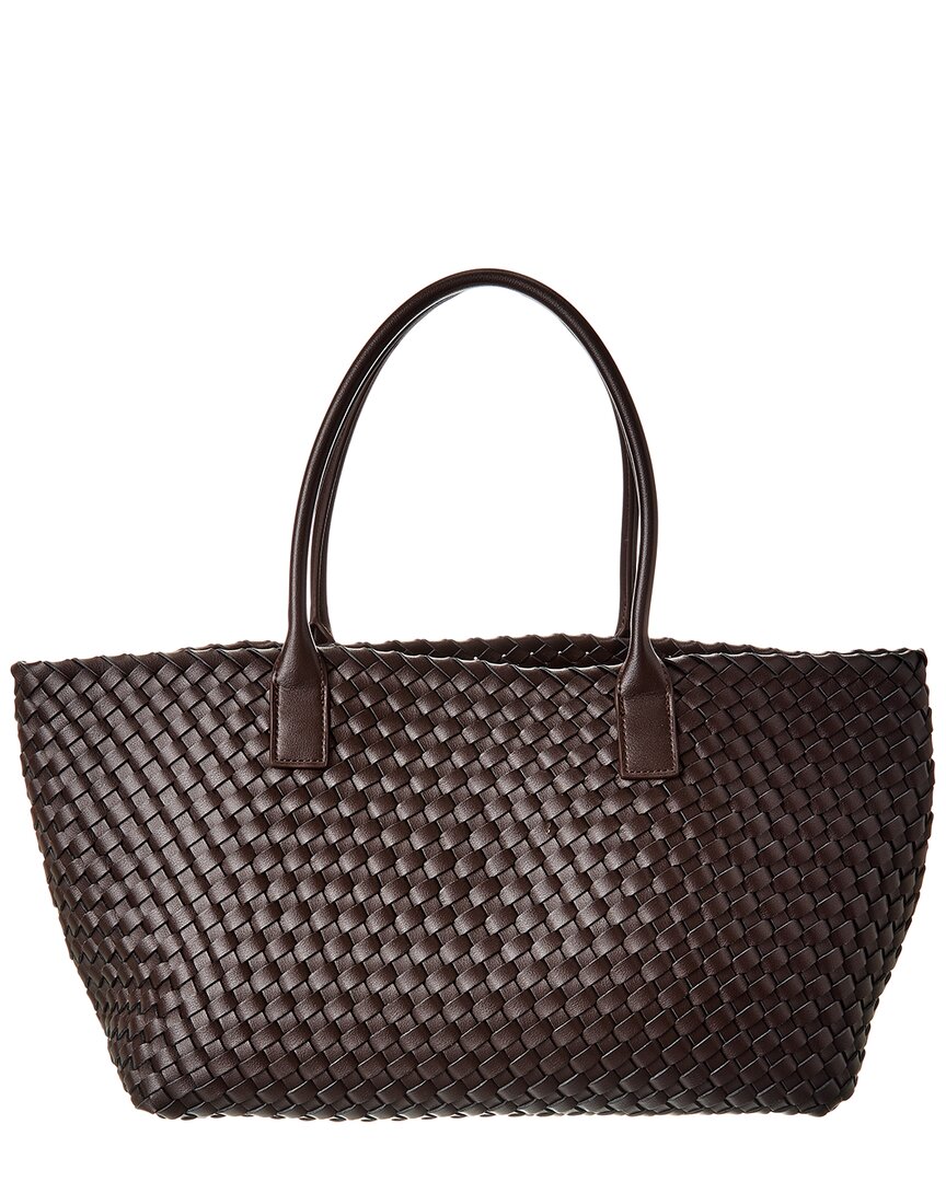 Tiffany & Fred Paris Large Hand-woven Leather Tote In Brown | ModeSens