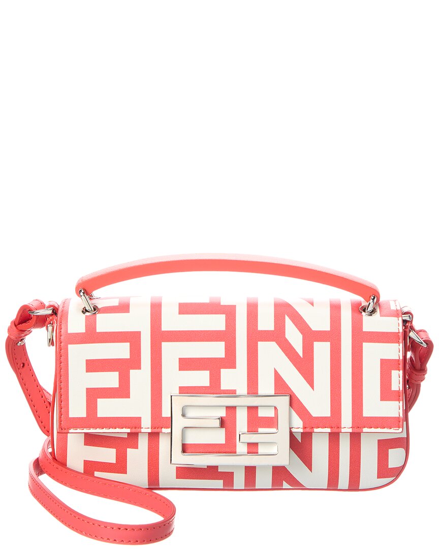 FENDI FENDI LOGO PRINT LEATHER PHONE POUCH