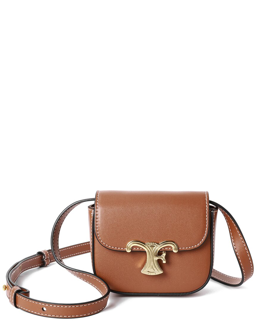 Tiffany & Fred Paris Mini Smooth Leather Crossbody In Brown