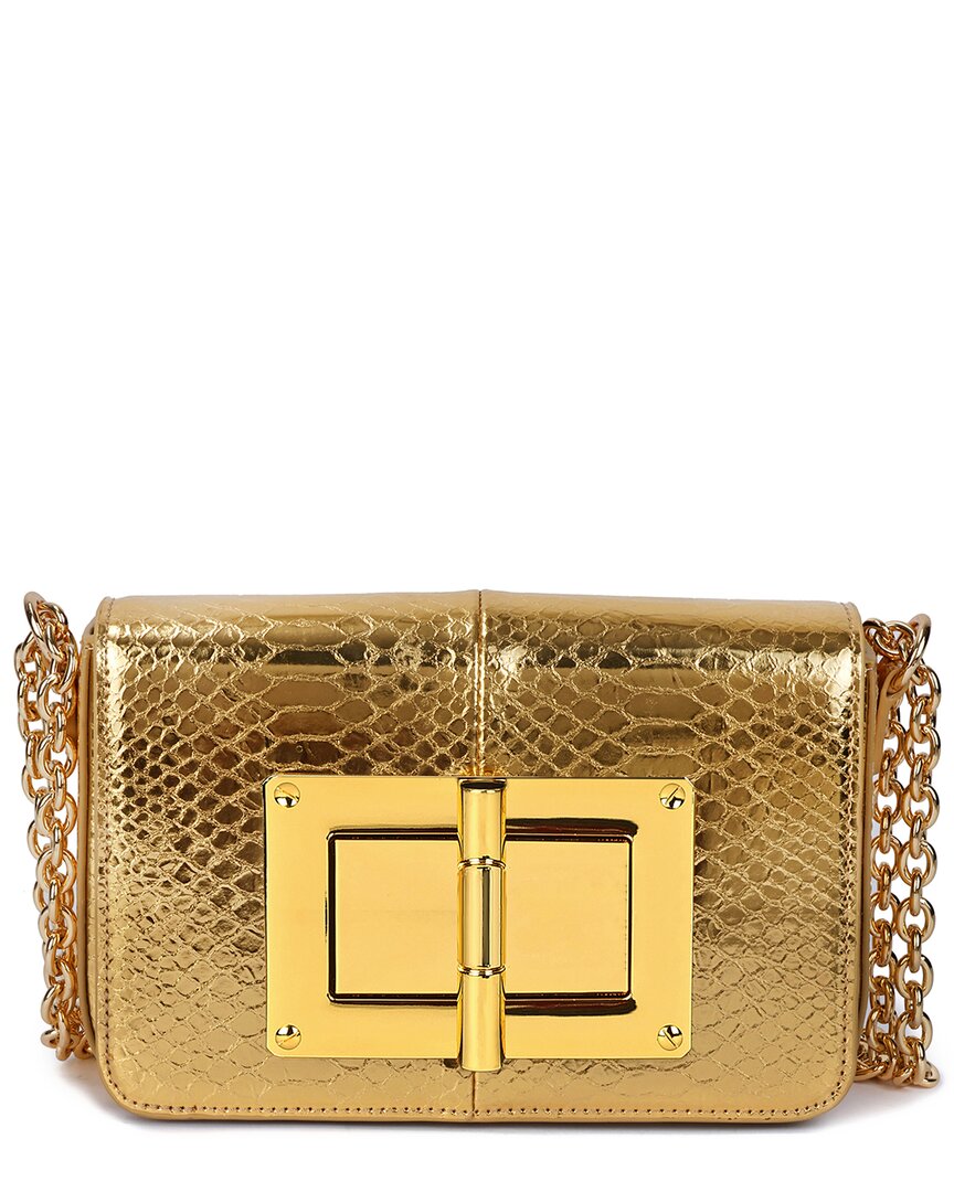Shop Tiffany & Fred Paris Snake-embossed Leather Shoulder Bag