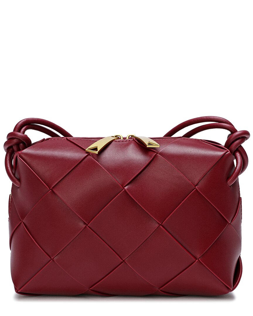 Tiffany & Fred Paris Smooth Leather Woven Crossbody
