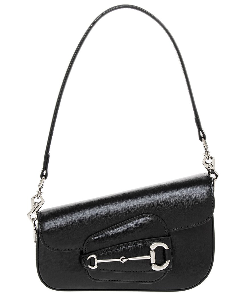 Shop Gucci Horsebit 1955 Mini Leather Shoulder Bag In Black