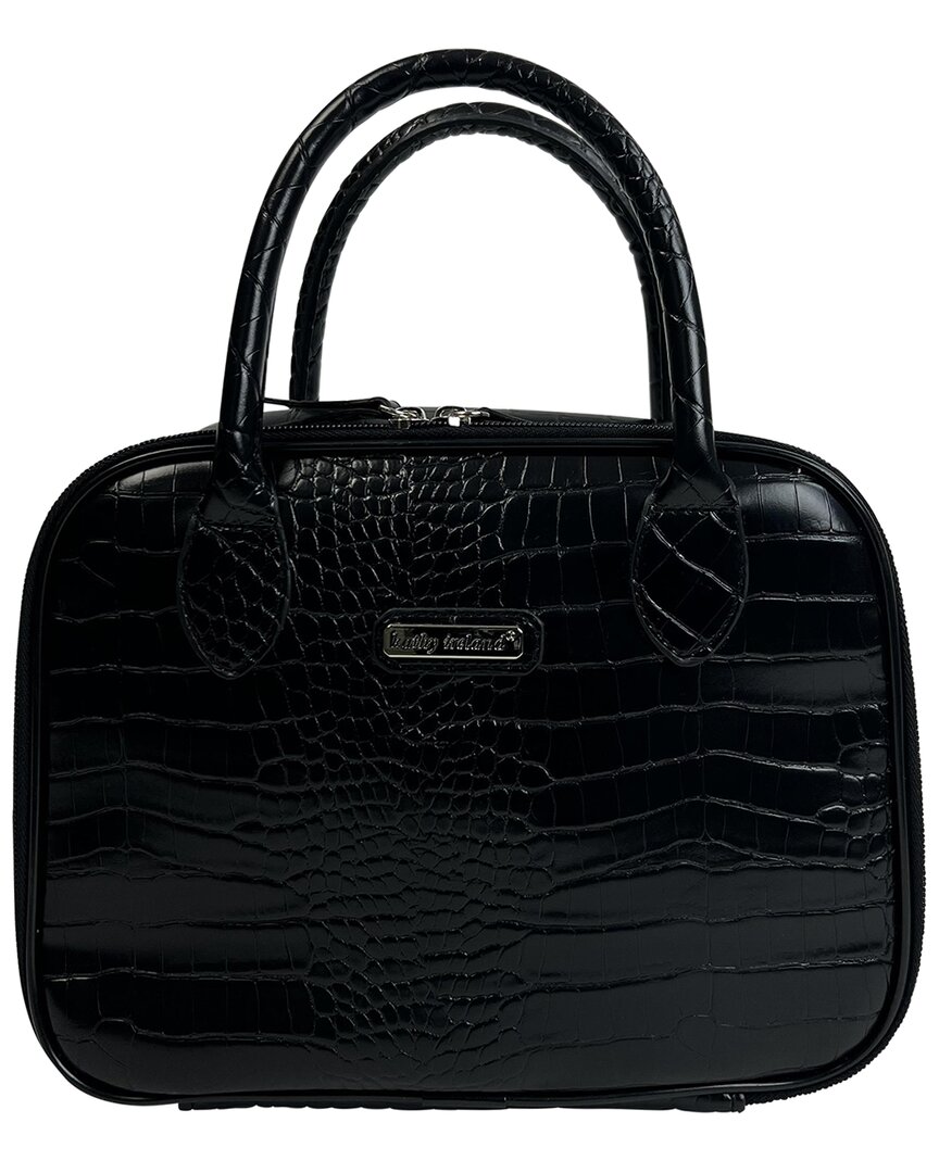 Shop Kathy Ireland Croco Dome Lunch Tote In Black