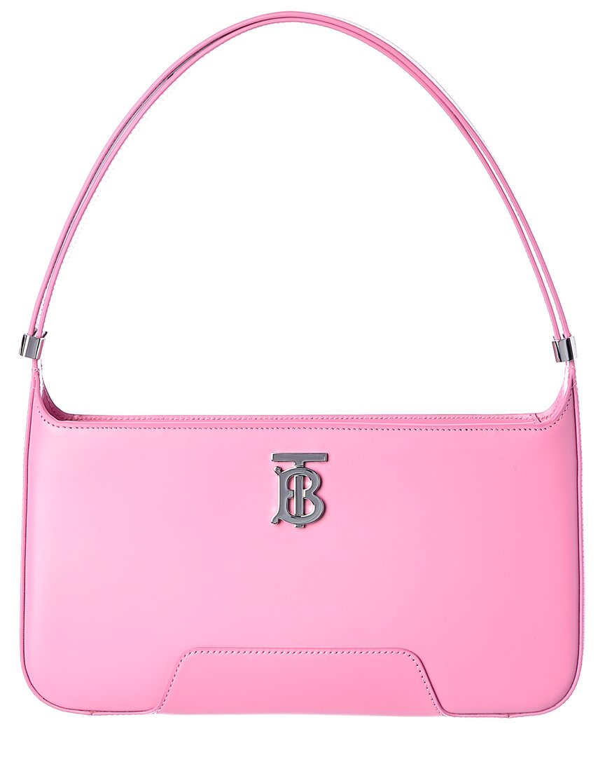 Burberry Tb Leather Shoulder Bag In Pink