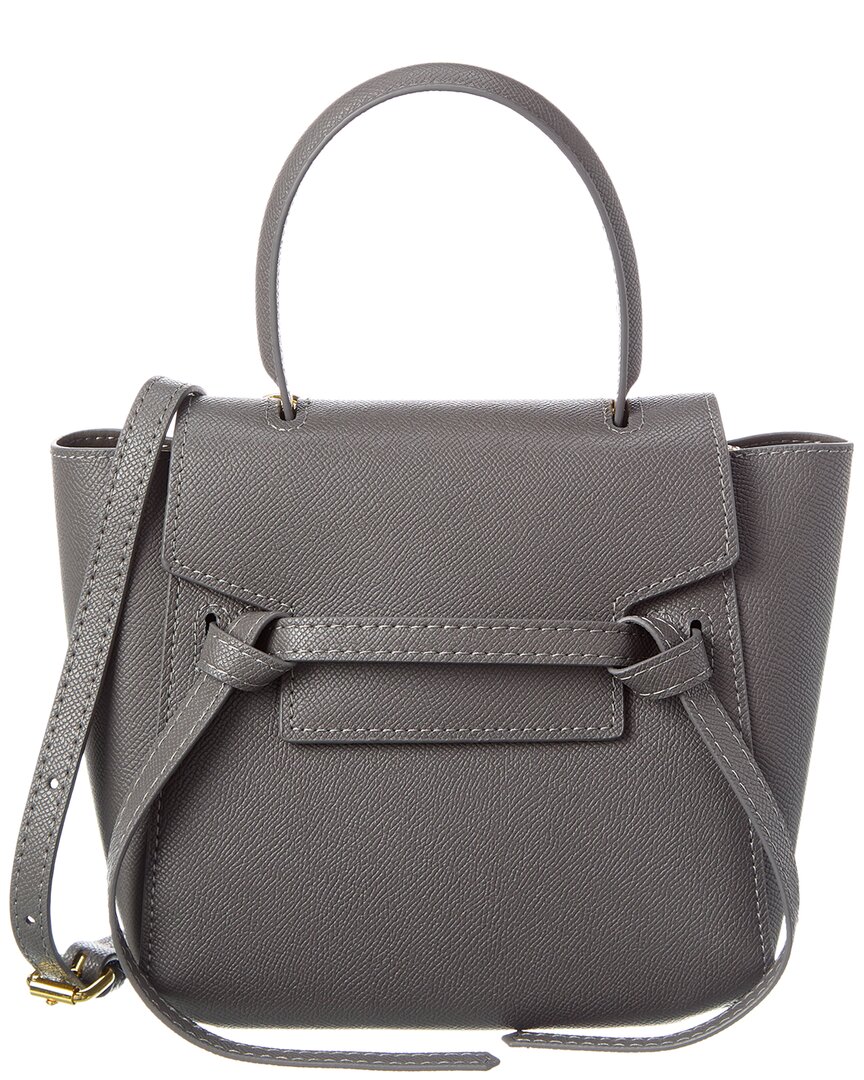 Tiffany & Fred Paris Saffiano Leather Satchel In Grey