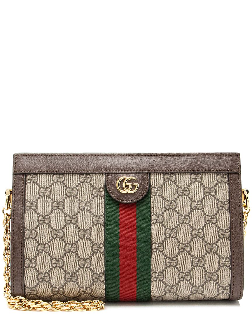 Gucci Beige Gg Supreme Canvas Ophidia Medium Chain Shoulder Bag (authentic  Pre-loved)
