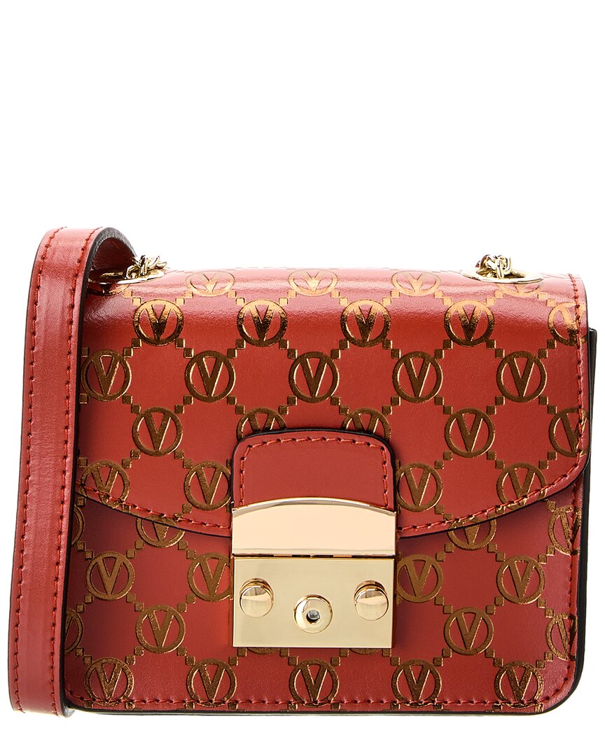 Valentino By Mario Valentino Bijou Monogram Leather Crossbody In Red