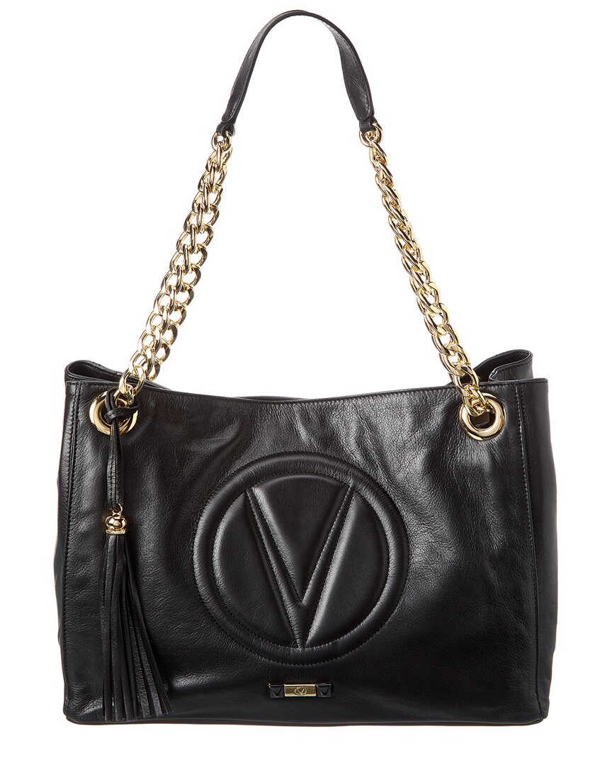Valentino By Mario Valentino Verra Signature Leather Shoulder Bag In Black