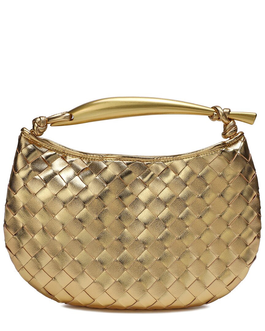 Tiffany & Fred Paris Woven Leather Top Handle Clutch