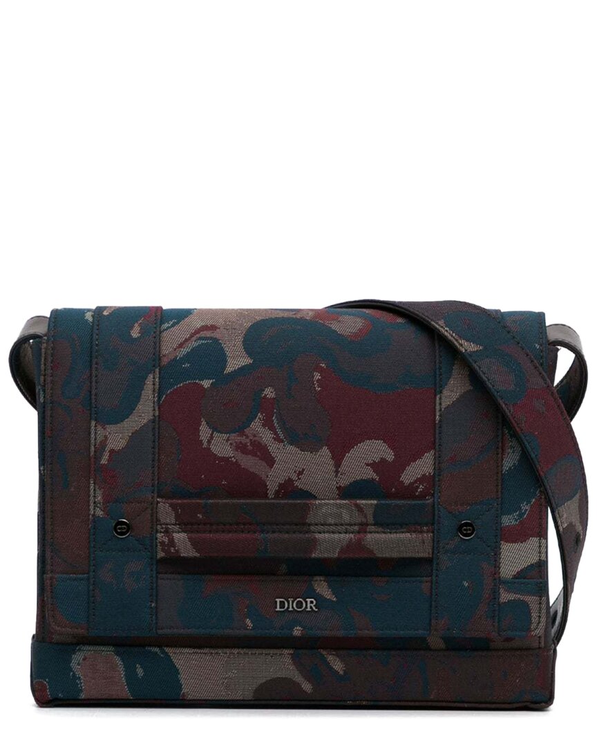 Dior Brown Canvas X Peter Doig Messenger Bag (authentic Pre-loved) In Multi