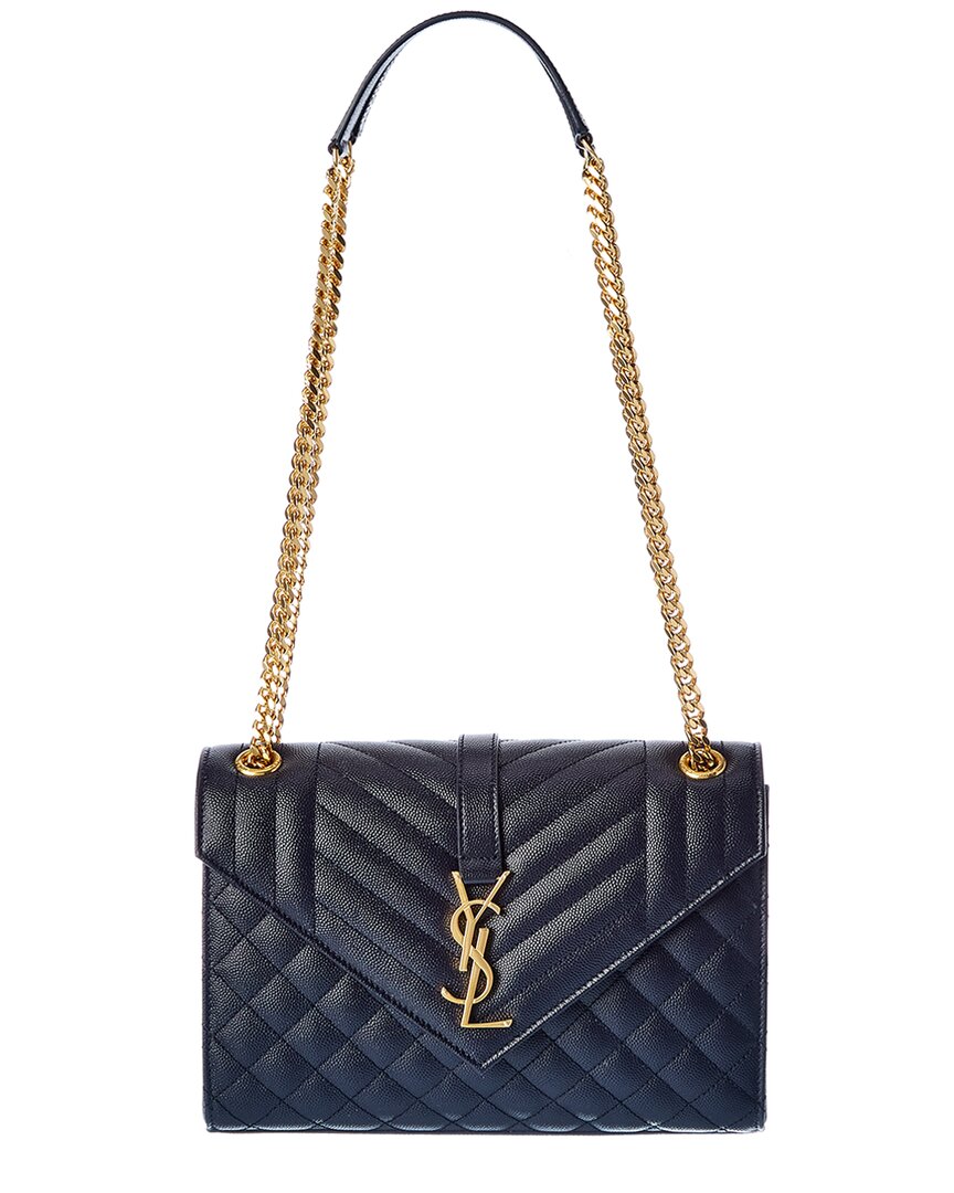 Saint Laurent Medium Envelope Chain Shoulder Bag In Deep Marine