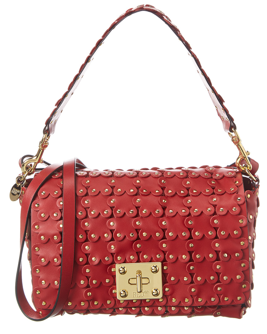 Image of RED Valentino Flower Puzzle Leather Shoulder Bag