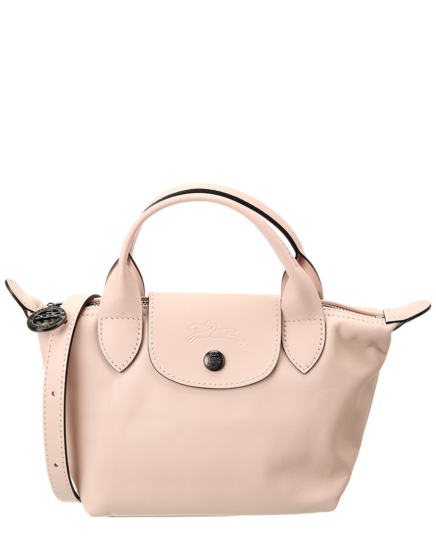 Longchamp Le Pliage Xtra Leather Bag With Shoulder Strap In Pink