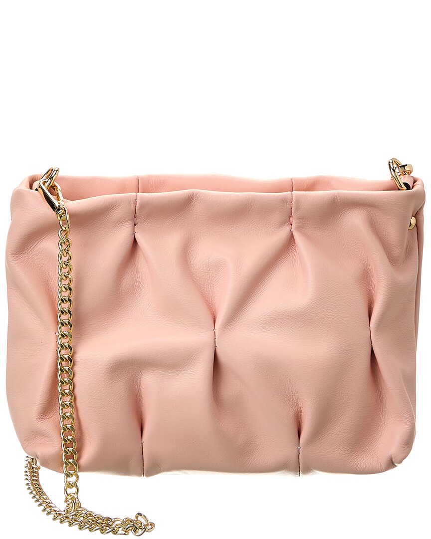 Persaman New York #1069 Leather Clutch In Pink