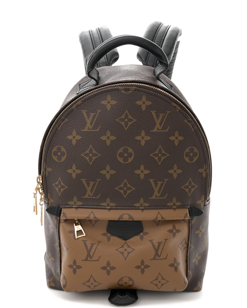 Pre-owned Louis Vuitton Brown Monogram Reverse Coated Canvas Palm Springs Backpack Pm  (authentic Pre-loved)