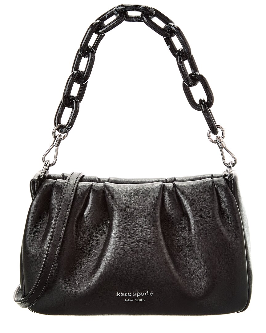Kate Spade New York Souffle Leather Crossbody In Black