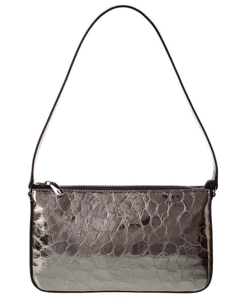 Christian Louboutin Loubila Embossed Leather Clutch In Silver