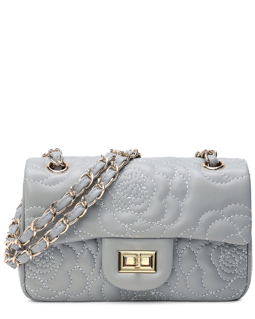 Tiffany & Fred Paris Tiffany & Fred Quilted Sheepskin Crossbody In Grey