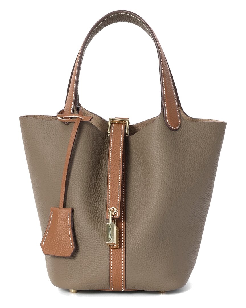 Tiffany & Fred Paris Full-Grain Leather Top-Handle Bag