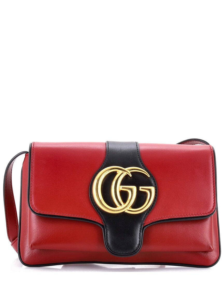 Gucci Red Sheep Leather Arli Shoulder Bag Small (authentic Pre-loved) In Red