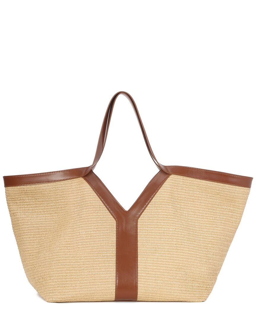 TIFFANY & FRED PARIS TIFFANY & FRED PARIS RAFFIA & LEATHER LARGE TOTE