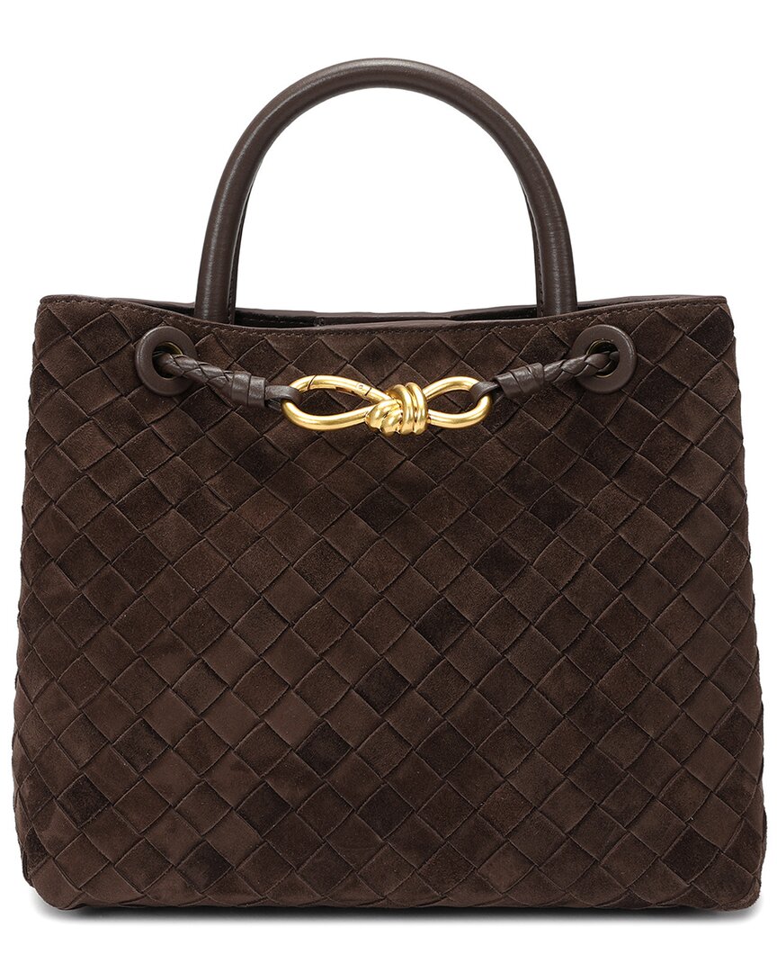 Shop Tiffany & Fred Paris Hand-woven Suede Bag In Brown