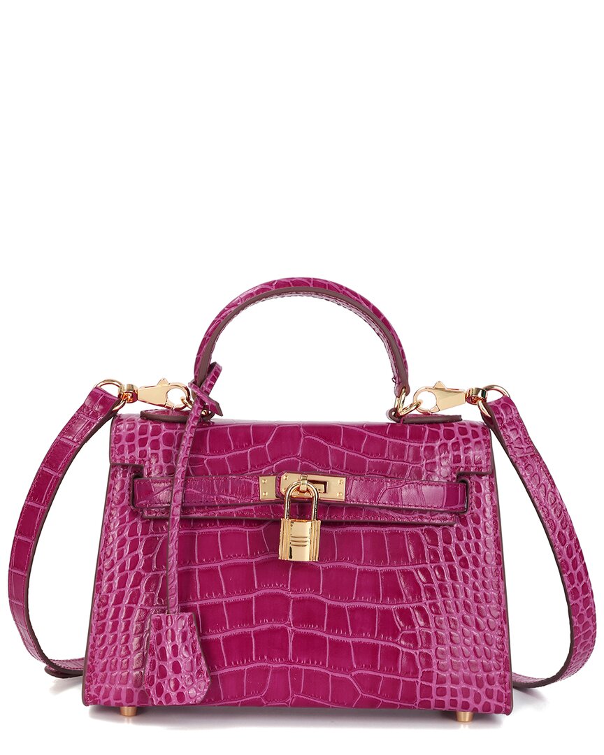 Tiffany & Fred Paris Alligator-embossed Leather Crossbody