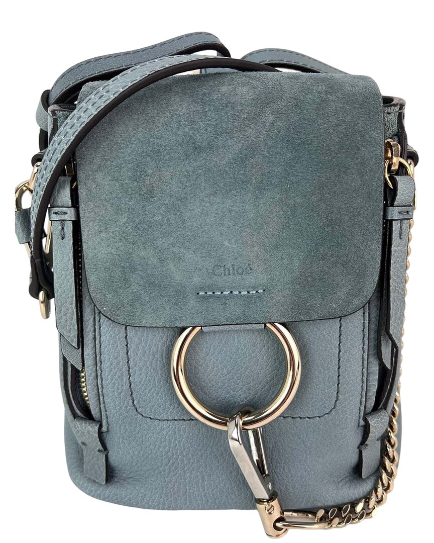 Chloé Blue Suede & Leather Faye Mini Backpack Bag (authentic Pre-loved)