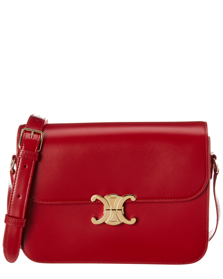 Celine Medium Triomphe Leather Shoulder Bag, Red eBay