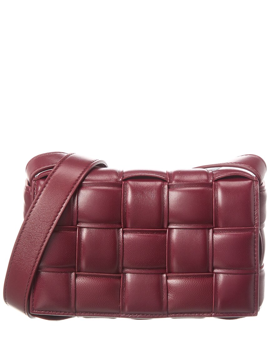 Bottega Veneta Small Padded Cassette Intrecciato Leather Crossbody Bag In Red