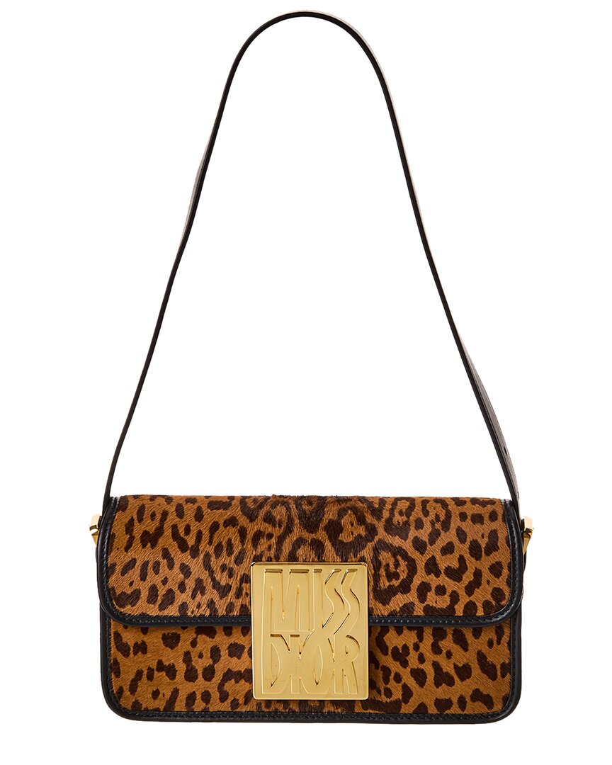 Dior Miss  Haircalf & Leather Shoulder Bag In Brown
