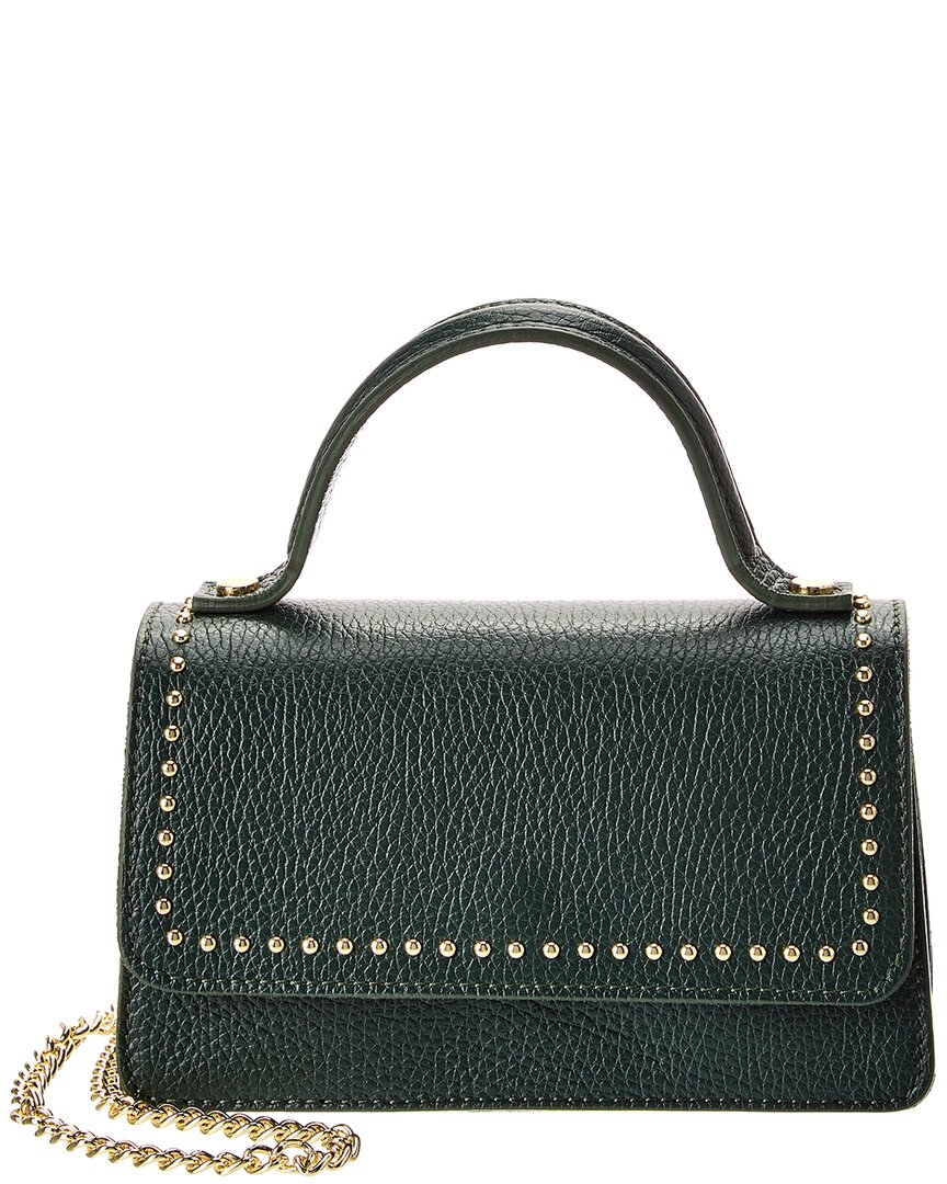 Persaman New York Priscilla13 Leather Clutch In Green