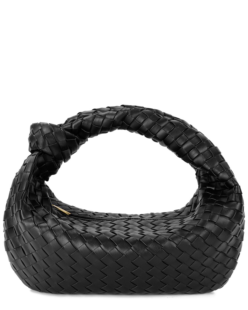 Tiffany & Fred Paris Large Hand-woven Leather Pouch In Black