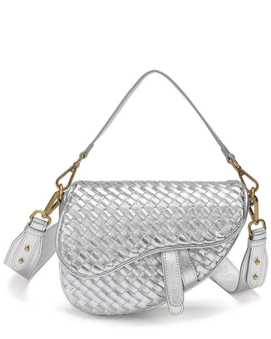 Tiffany & Fred Paris Hand-Woven Leather Saddle Bag