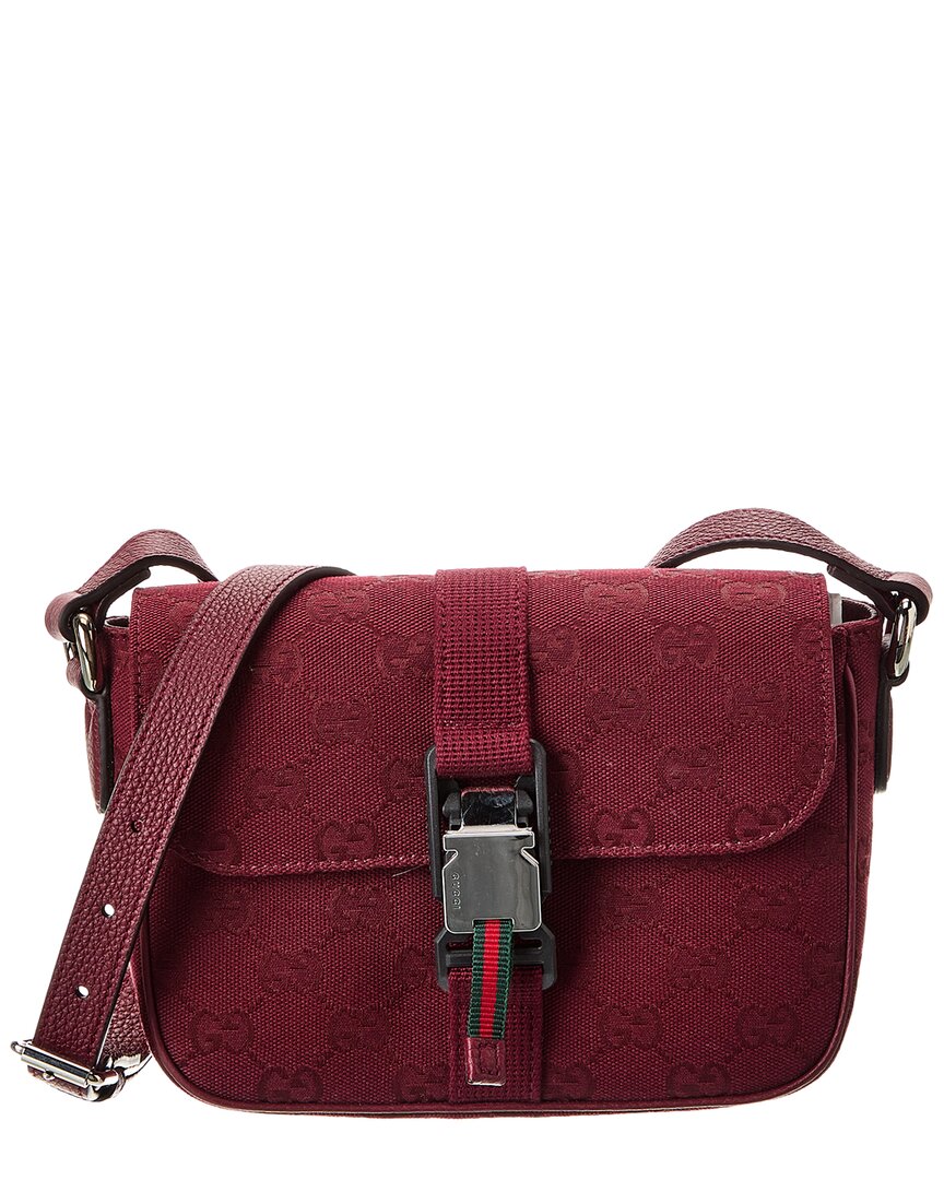 GUCCI GUCCI MINI GG CANVAS & LEATHER SHOULDER BAG