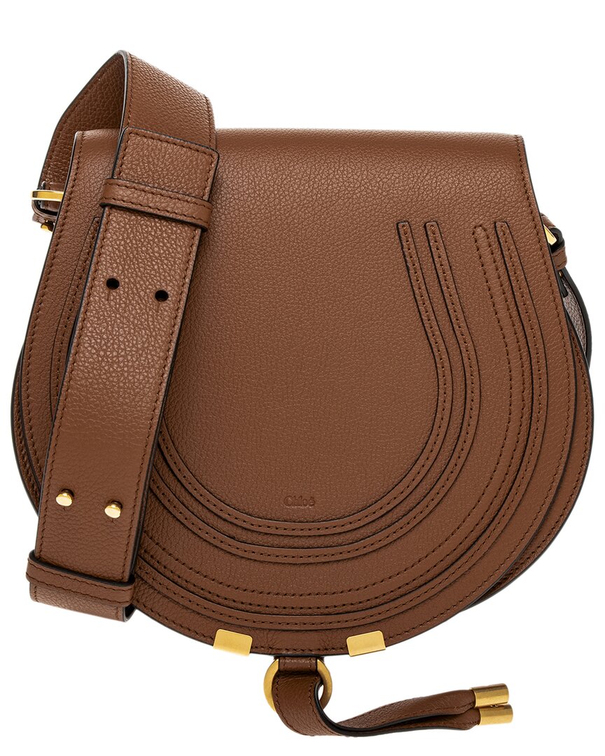 Chloé Womens Clay Brown Marcie Small Leather Saddle Bag In Brown