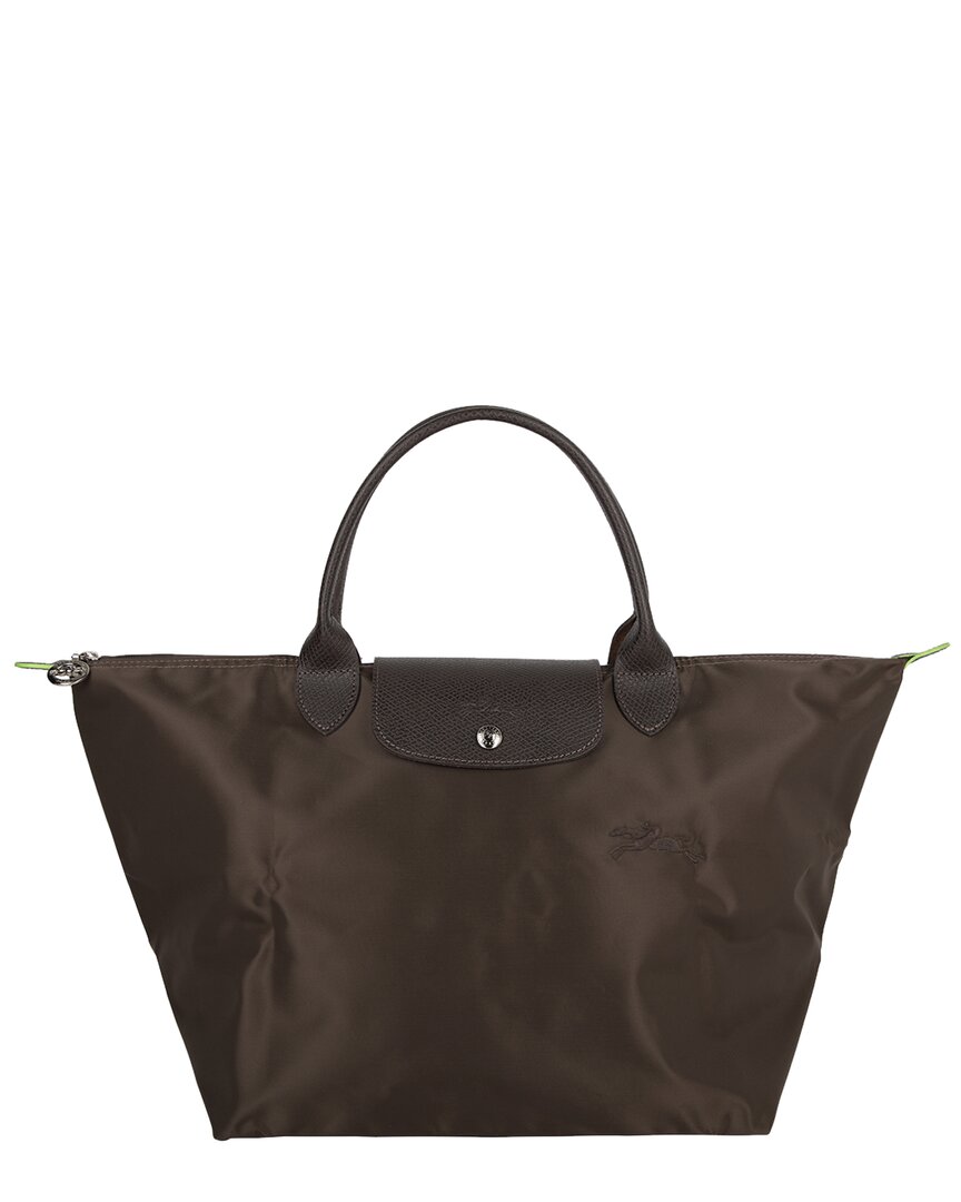 Longchamp Le Pliage Green Medium Canvas Short Handle Handbag