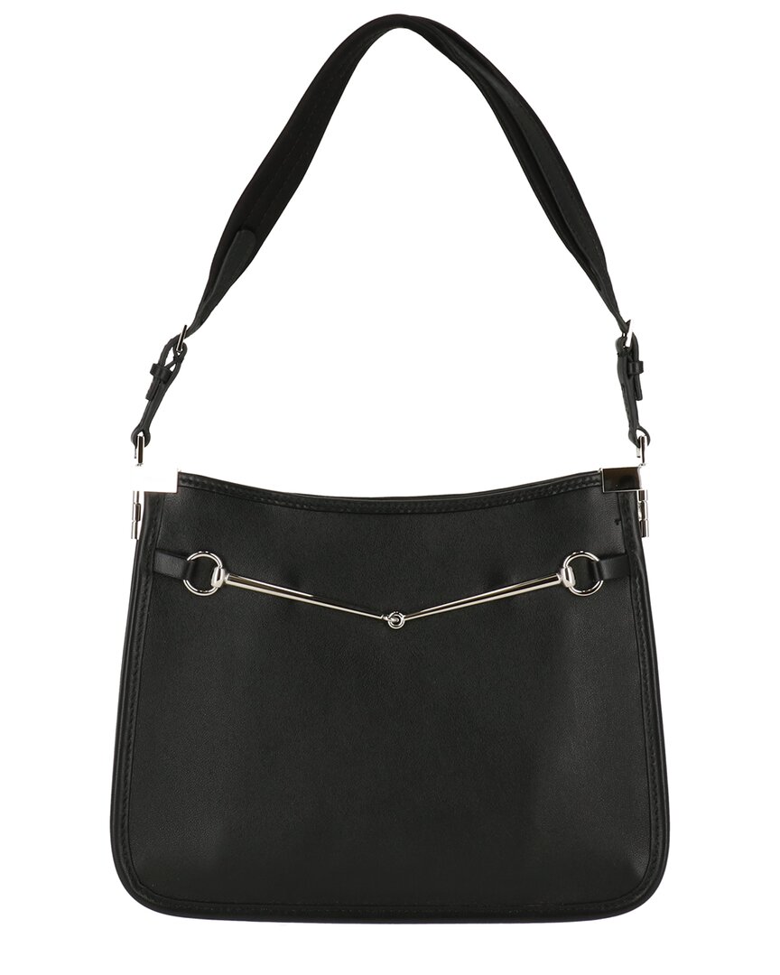 Gucci Horsebit Slim Logo Leather Shoulder Bag