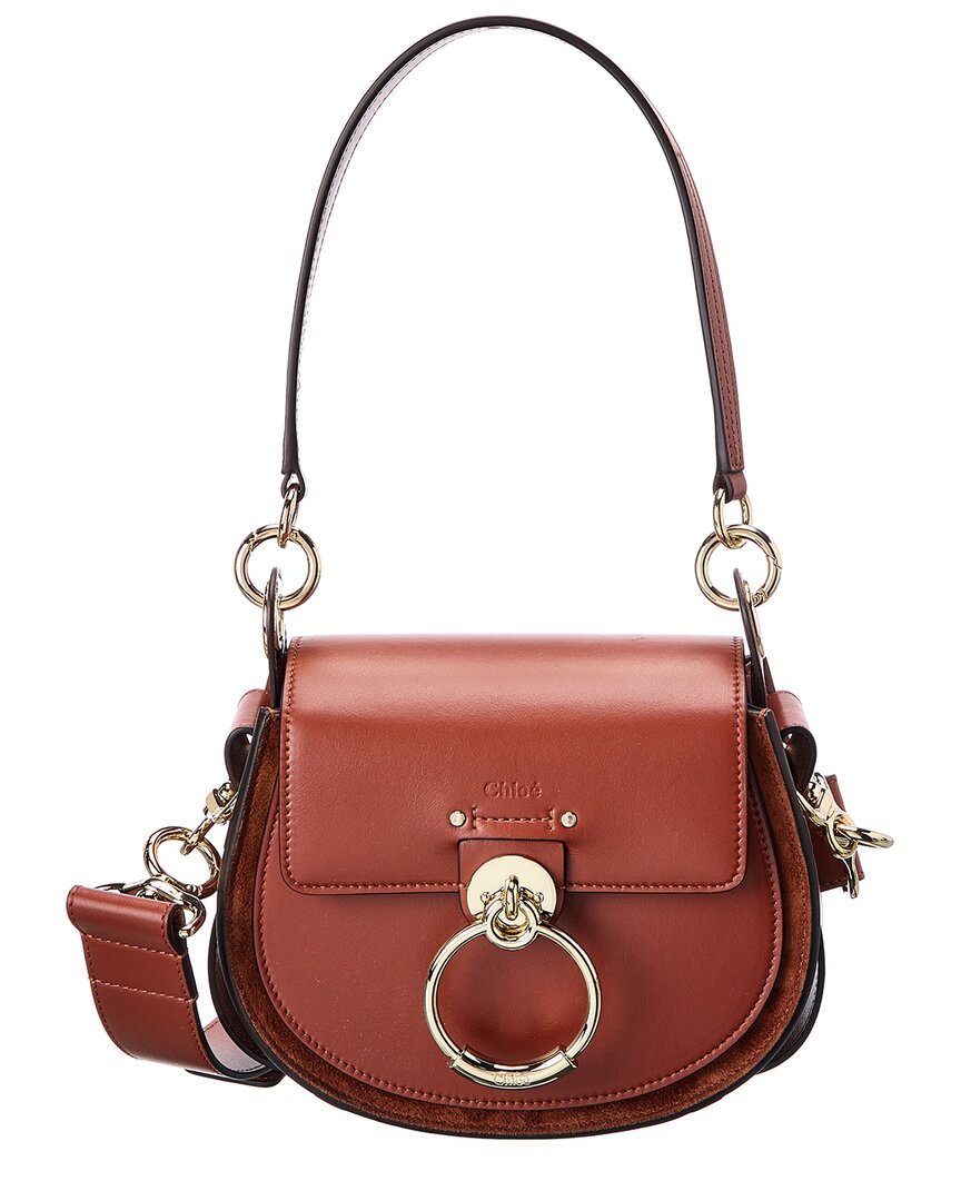 Shop Chloé Tess Small Leather & Suede Shoulder Bag