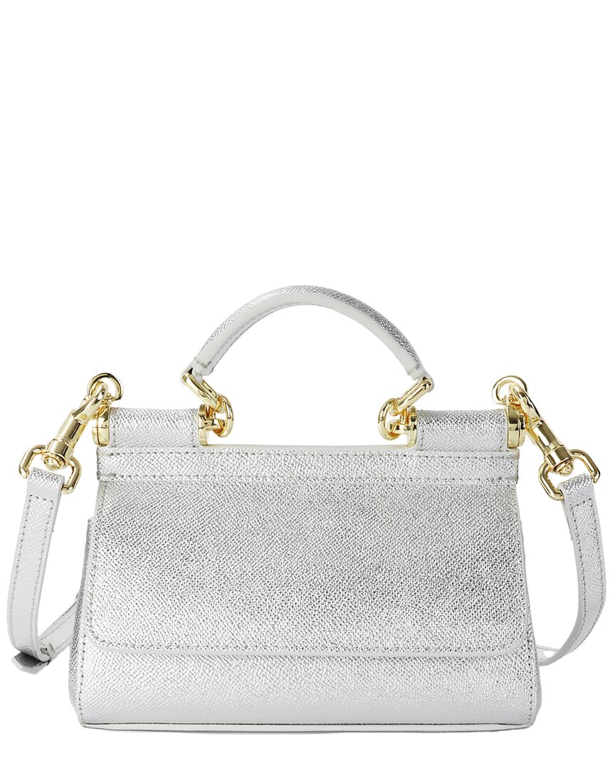 Shop Tiffany & Fred Paris Saffiano Leather Top-handle Crossbody In Silver