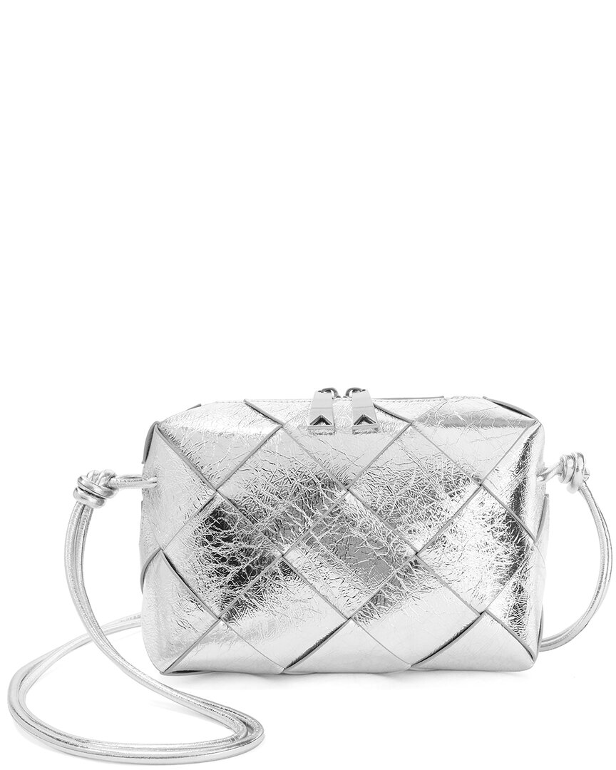 TIFFANY & FRED PARIS TIFFANY & FRED PARIS SMOOTH METALLIC WOVEN LEATHER BAG 