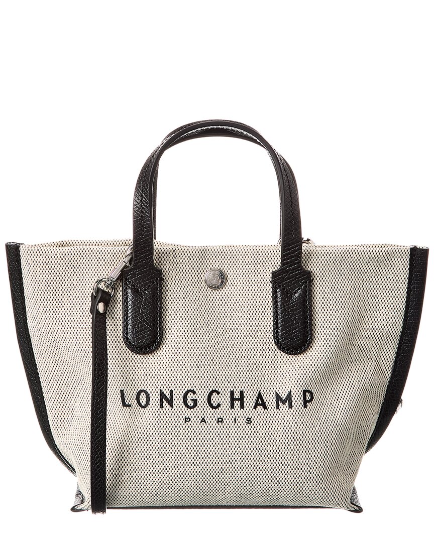 Longchamp Essential Toile Xs Canvas Top Handle Bag In White
