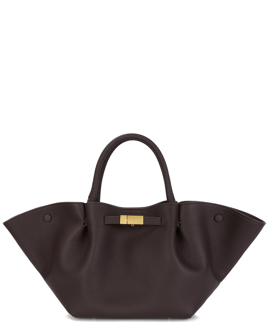 Tiffany & Fred Paris Soft Pebble Leather Large Tote In Brown