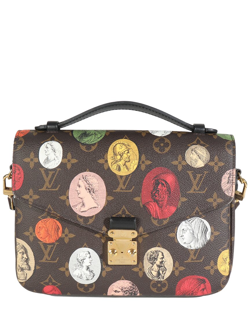 Click to view more detailed imagery on our partner's website Pre-owned Louis Vuitton Brown Multicolor Monogram Canvas X Fornasetti Cameo Pochette Metis (authentic Pre-love