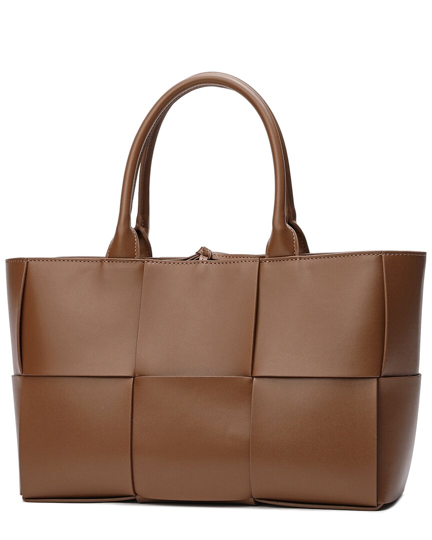 TIFFANY & FRED TIFFANY & FRED PARIS WOVEN SMOOTH LEATHER TOTE