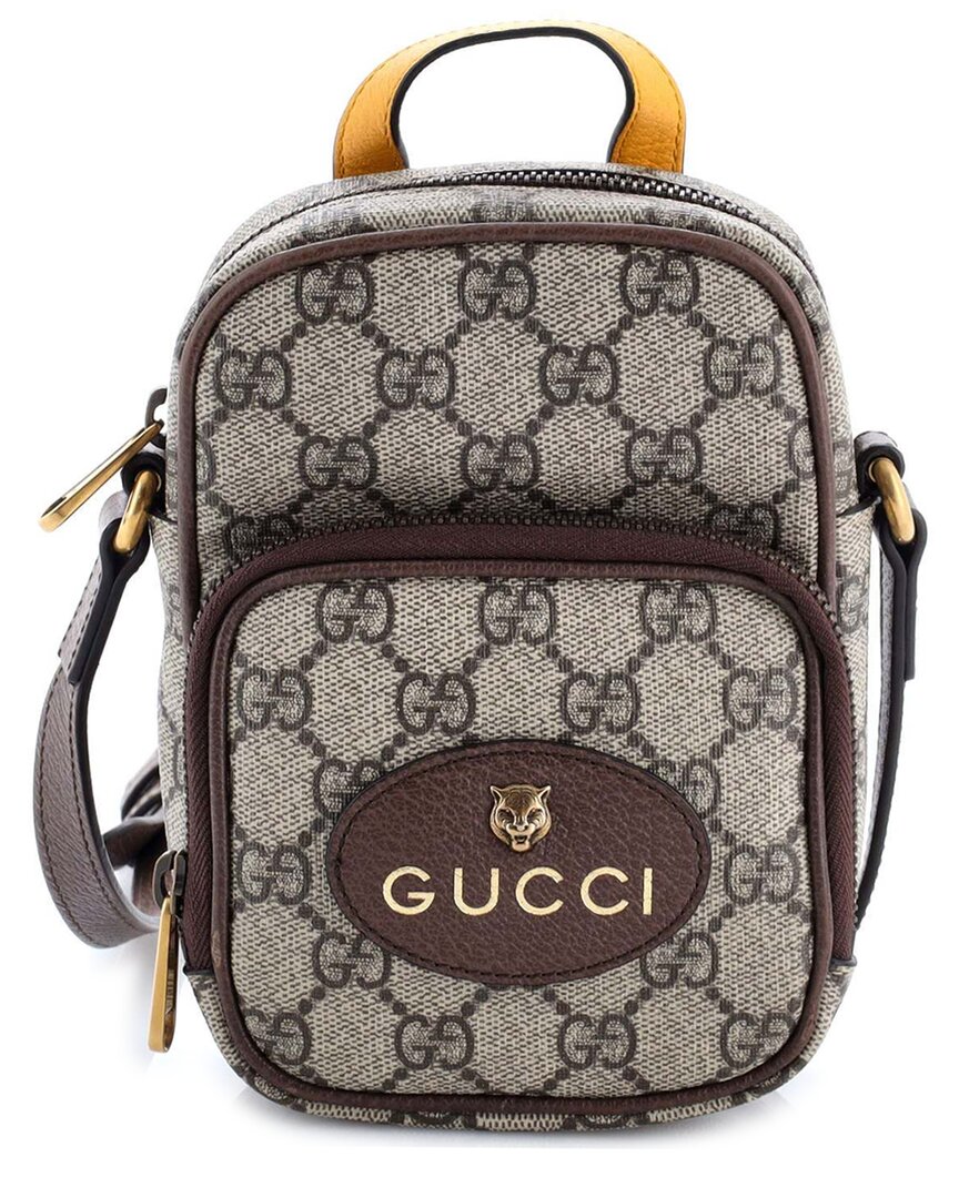 Gucci Neo Vintage Top Handle Crossbody Bag Gg Coated Canvas Mini (authentic Pre-loved) In Brown