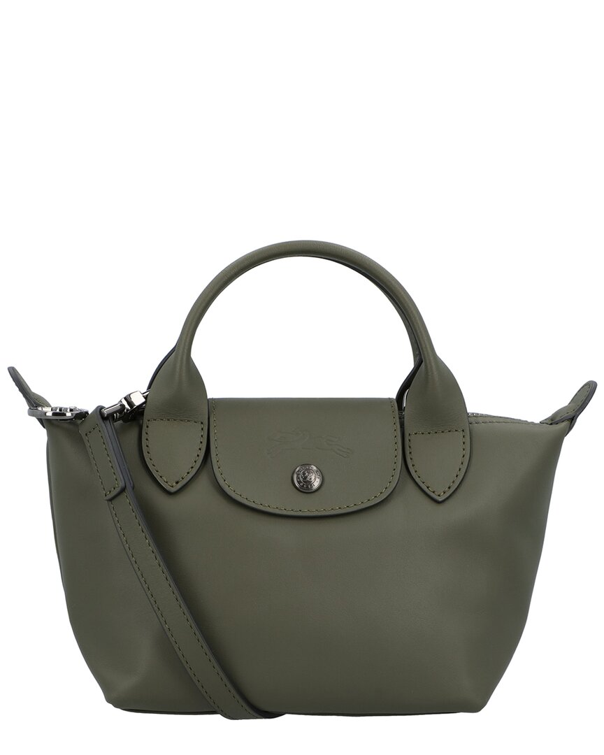 Longchamp Le Pliage Xtra Leather Crossbody In Green