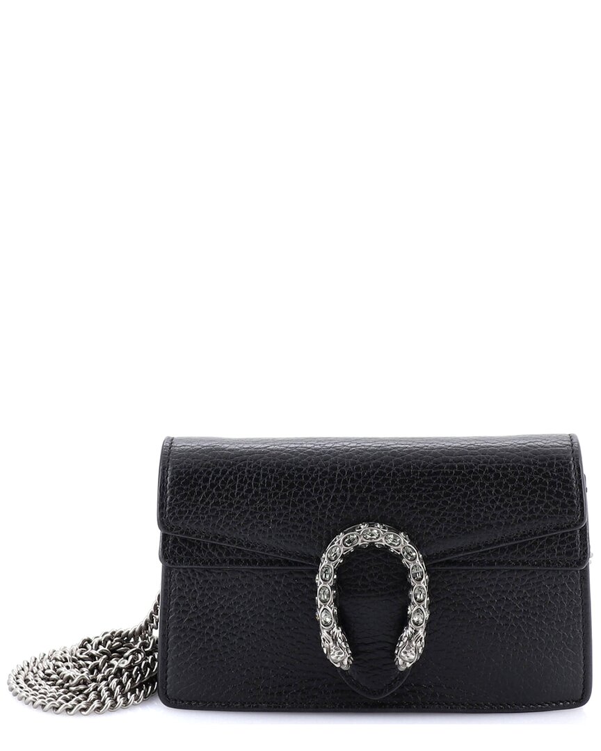 Gucci Womens Nero/bl.diamond Dionysus Mini Grained-leather Cross-body Bag In Black