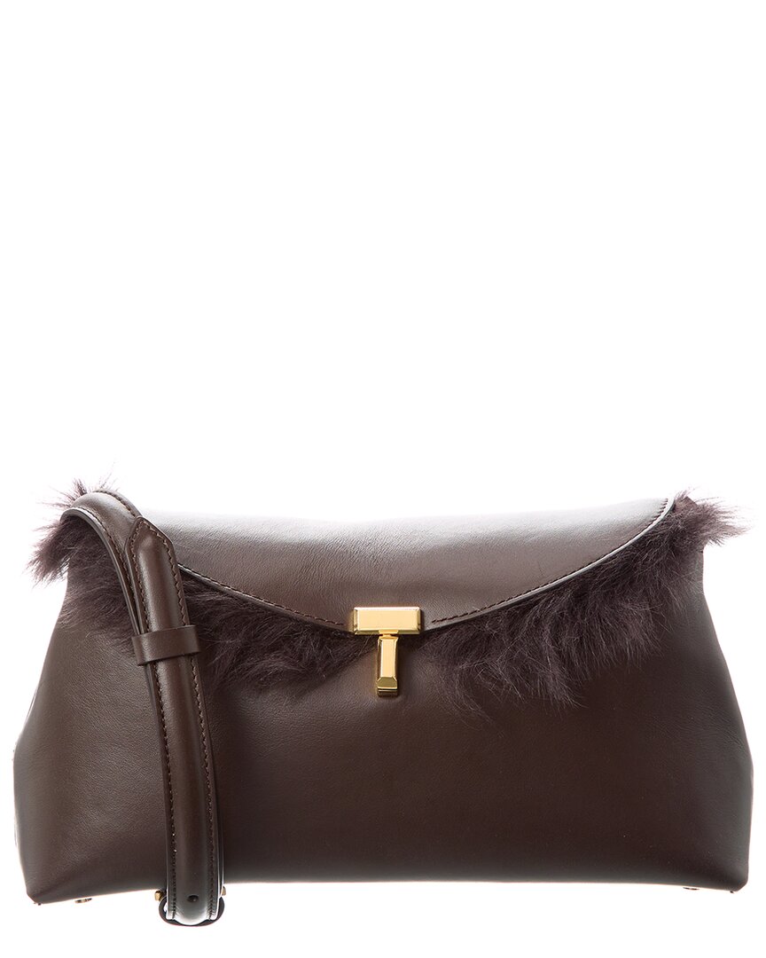 Totême Toteme T-lock Leather & Shearling Satchel