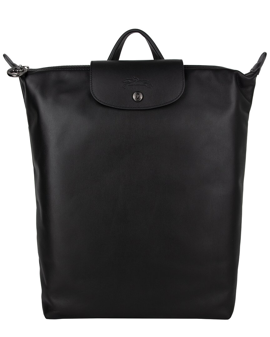 Longchamp Le Pliage Xtra Medium Leather Backpack In Black